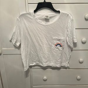 Rainbow Cropped PINK Shirt